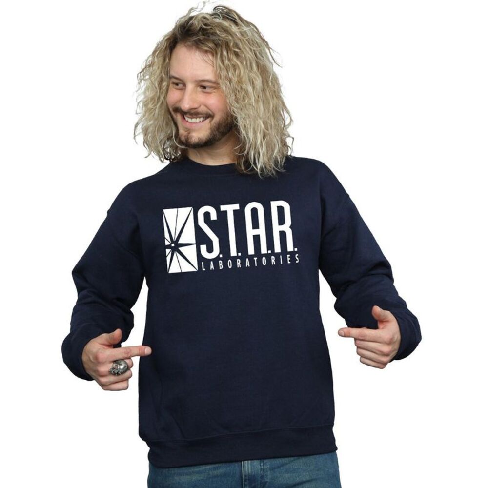 DC Comics Mens The Flash STAR Labs Sweatshirt / Navy Blue